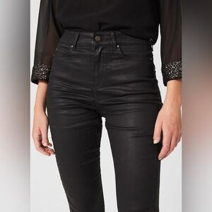 Agolde Sophie High School Rise crop Leatherette waxed jeans